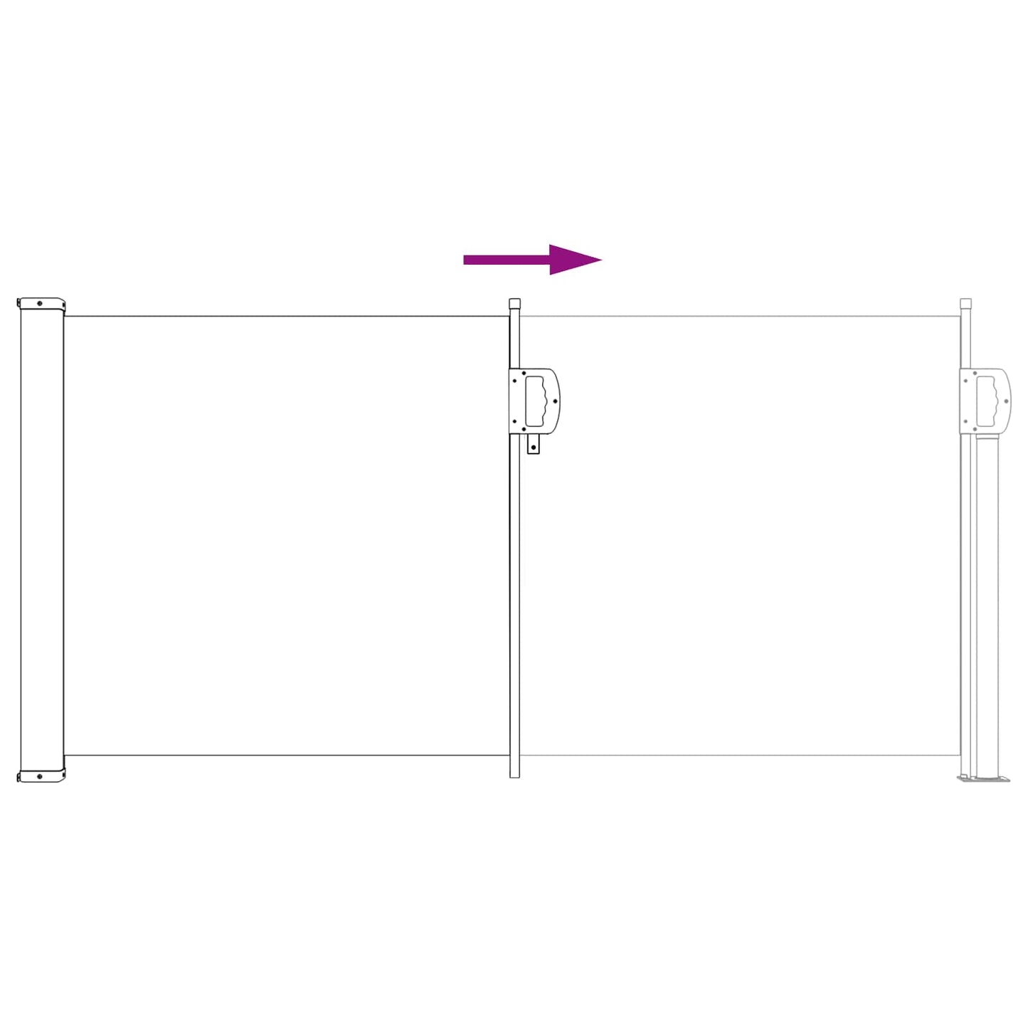 Ausziehbare Seitenmarkise 500 x 100 cm Polyester Rechteckig