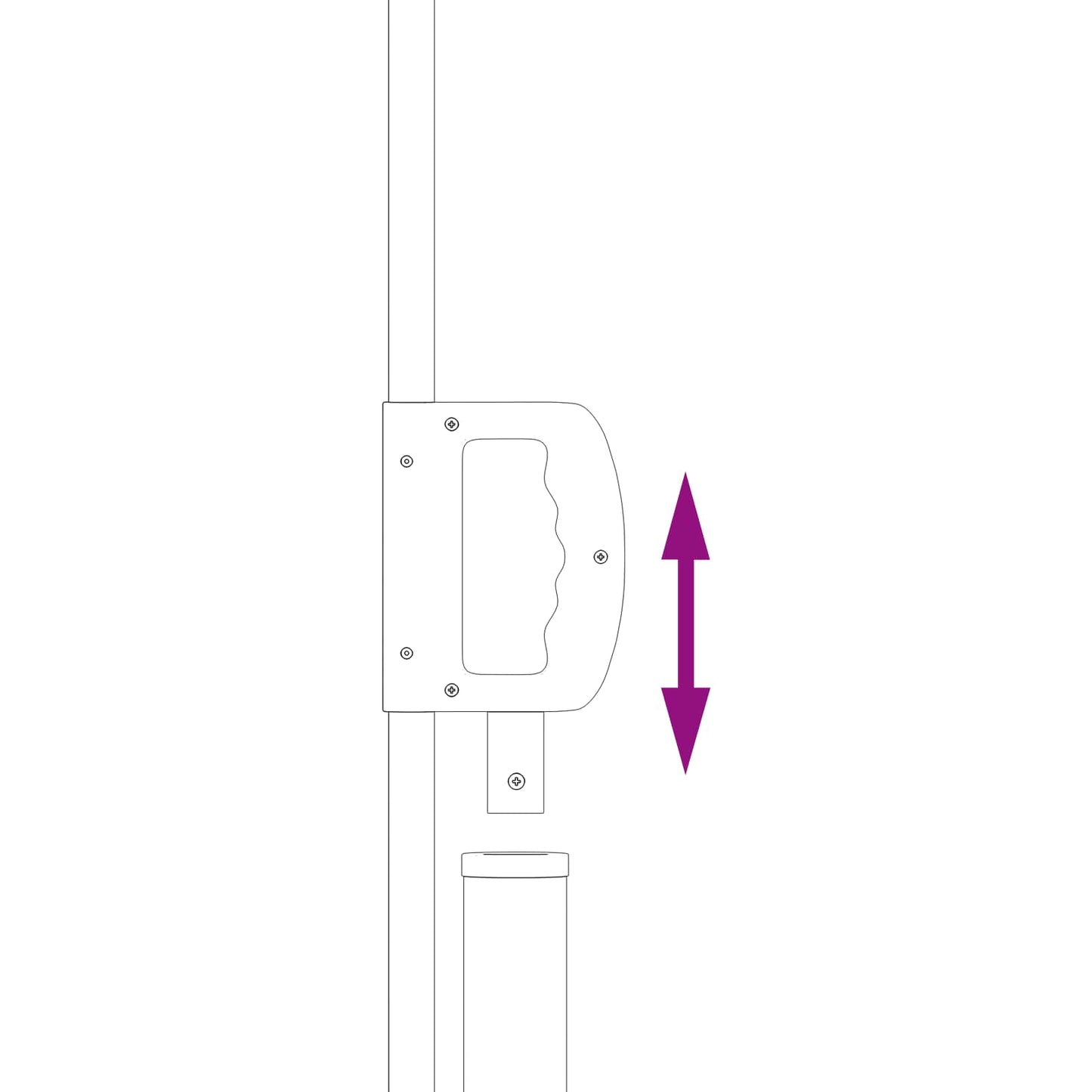 Ausziehbare Seitenmarkise 500 x 100 cm Polyester Rechteckig