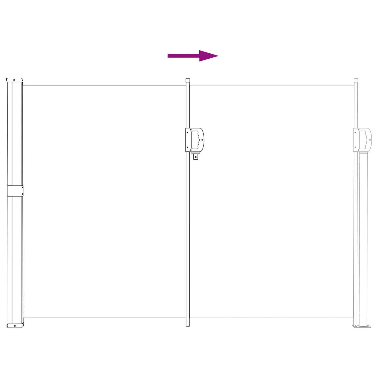 Ausziehbare Seitenmarkise 600 x 160 cm Polyester Rechteckig