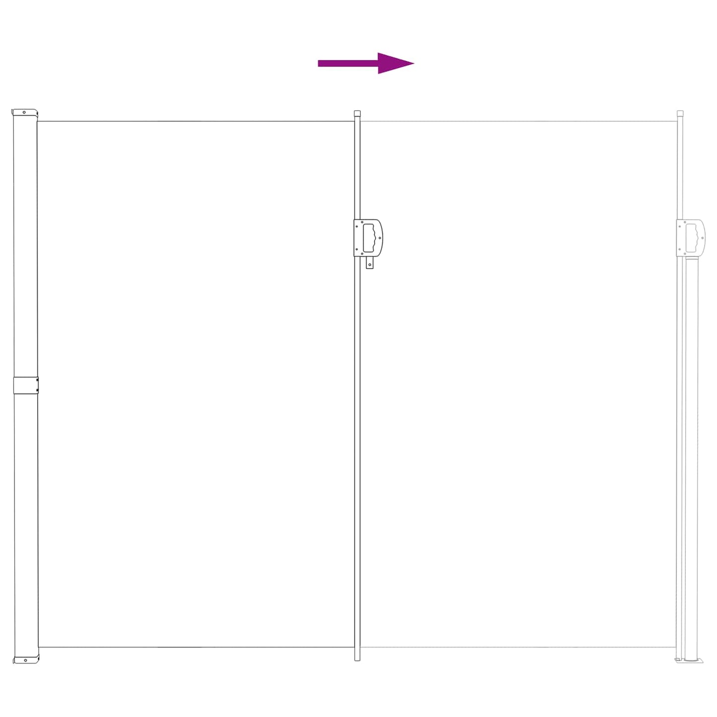 Ausziehbare Seitenmarkise 600 x 200 cm Polyester Rechteckig