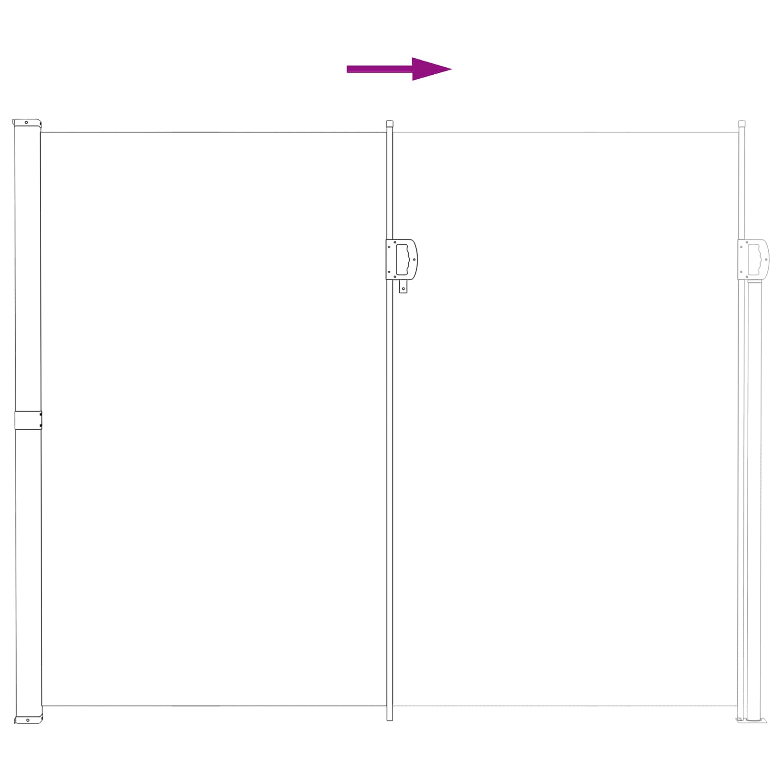 Ausziehbare Seitenmarkise 600 x 220 cm Polyester Rechteckig
