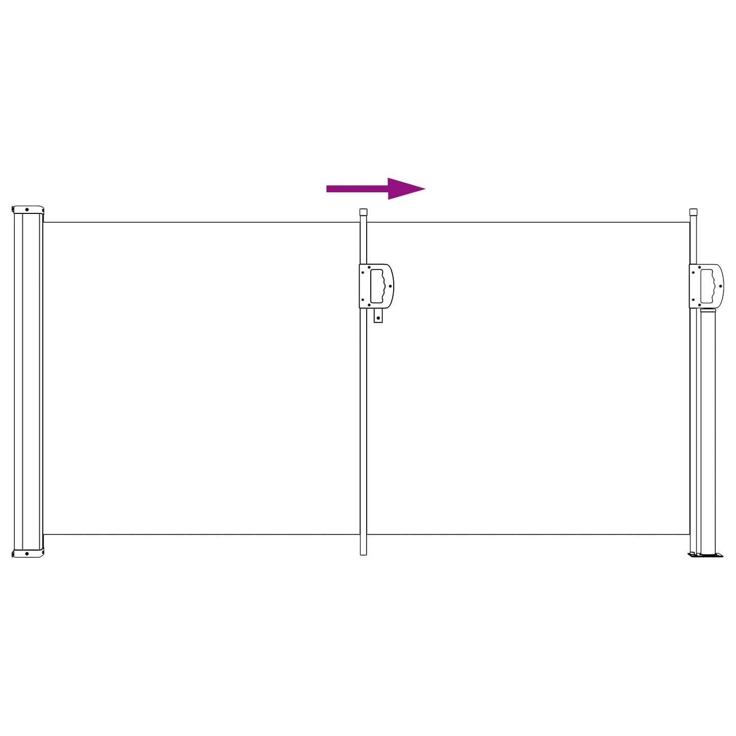 Ausziehbares Seitenmarkise 300 x 100 cm Polyester Rechteckig
