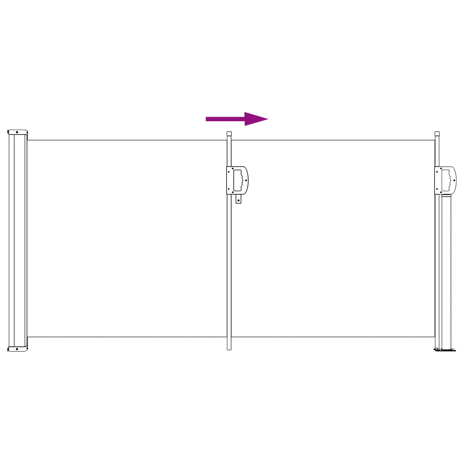 Ausziehbares Seitenmarkise 300 x 100 cm Polyester Rechteckig