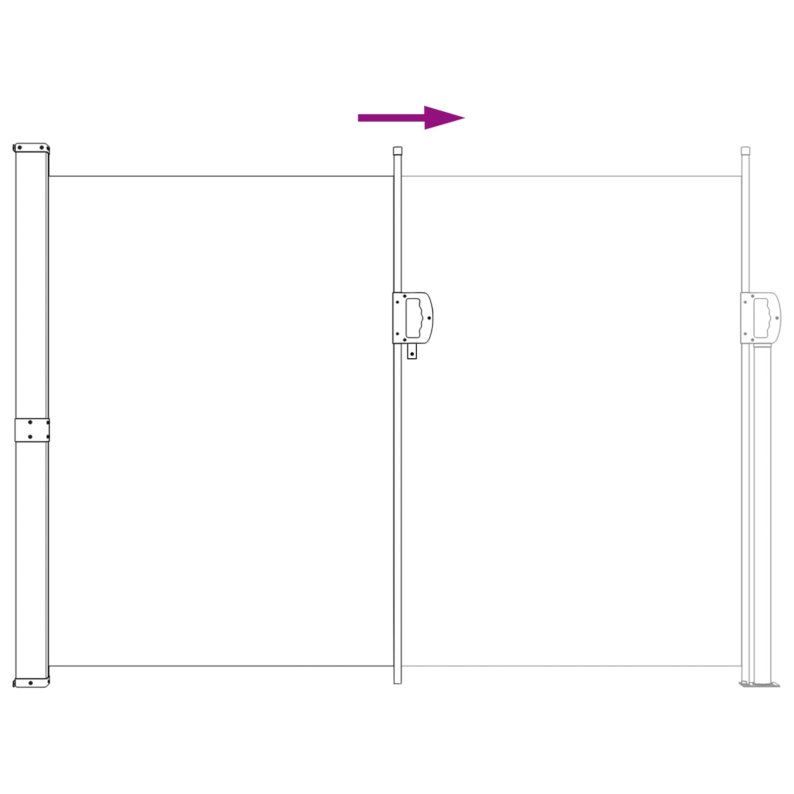 Ausziehbares Seitenmarkise 160 x 300 cm