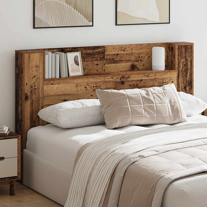 Stauraum Kopfteil mit LED Altholz 160 cm Holzwerkstoff