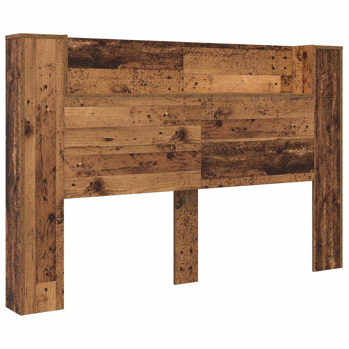 Stauraum Kopfteil mit LED Altholz 160 cm Holzwerkstoff