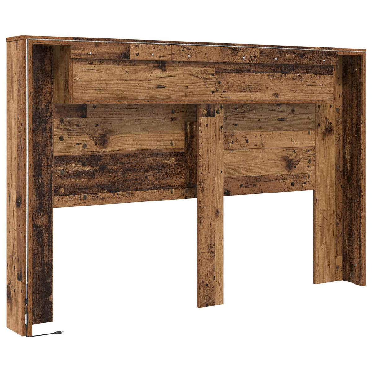 Stauraum Kopfteil mit LED Altholz 160 cm Holzwerkstoff