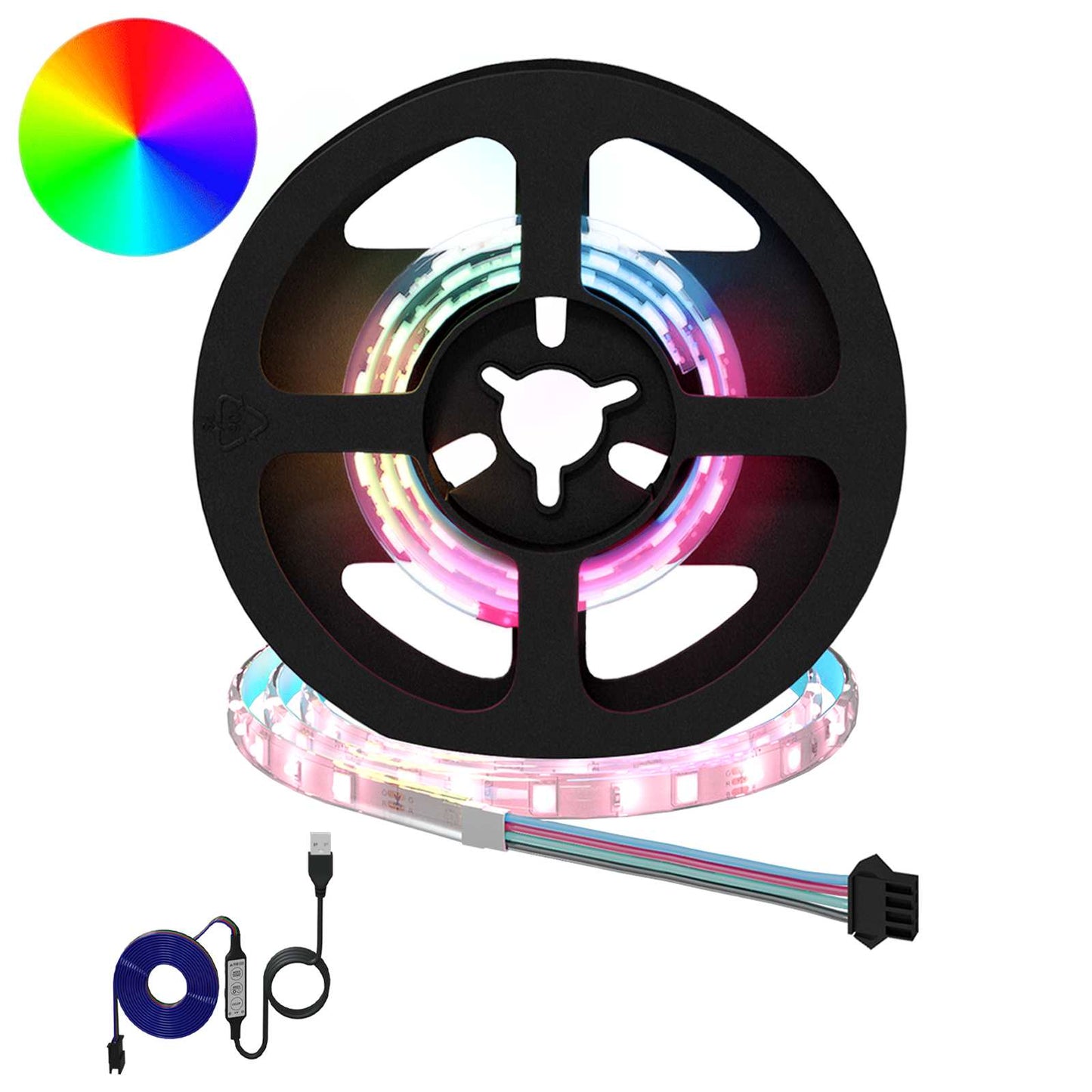 LED-Streifen 2 stk. Schwarz und Transparent