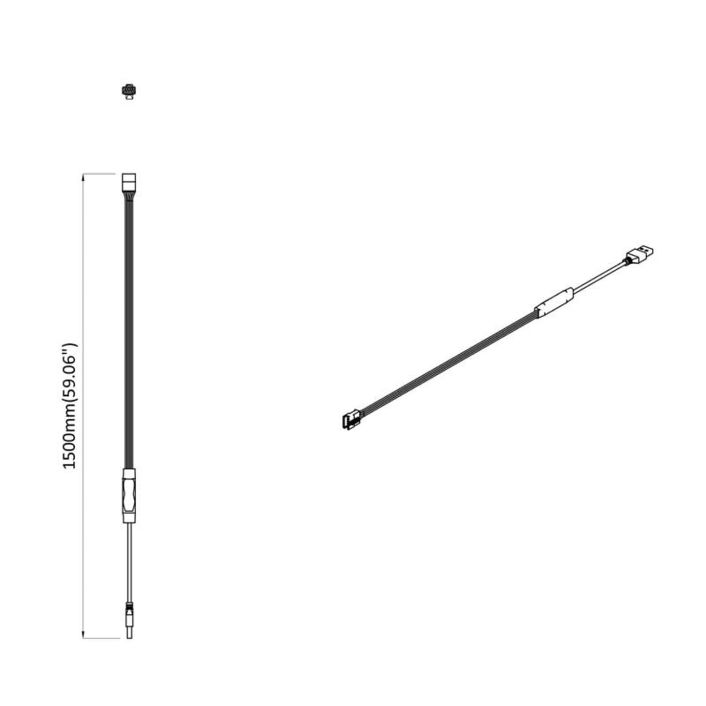 LED-Streifen 2 stk. Schwarz und Transparent