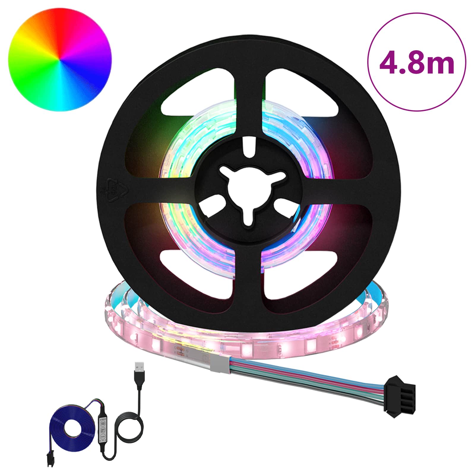 LED Streifen 12 pcs Schwarz und Transparent 40 x 0,8 x 0,3 cm