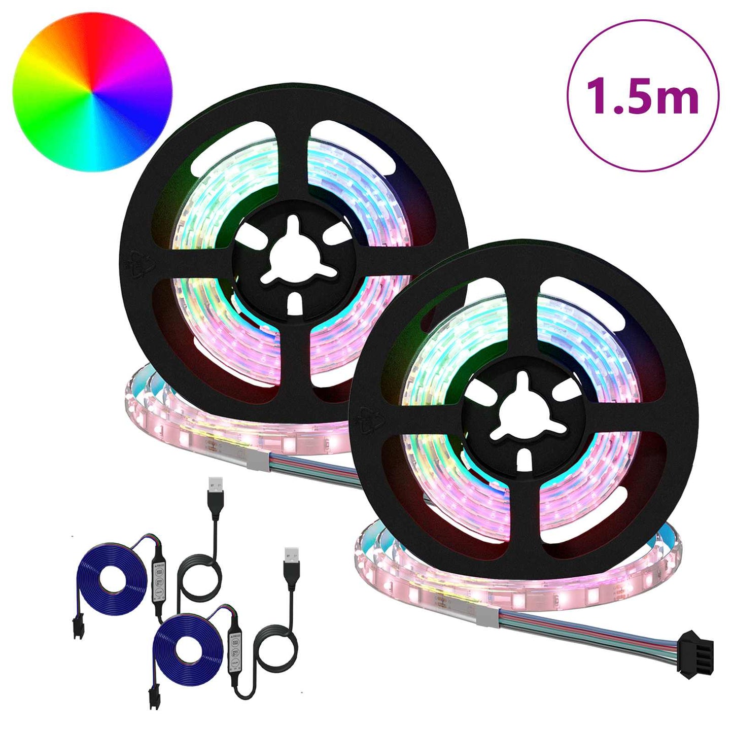 LED Streifen 2 pcs Schwarz und Transparent 750 mm