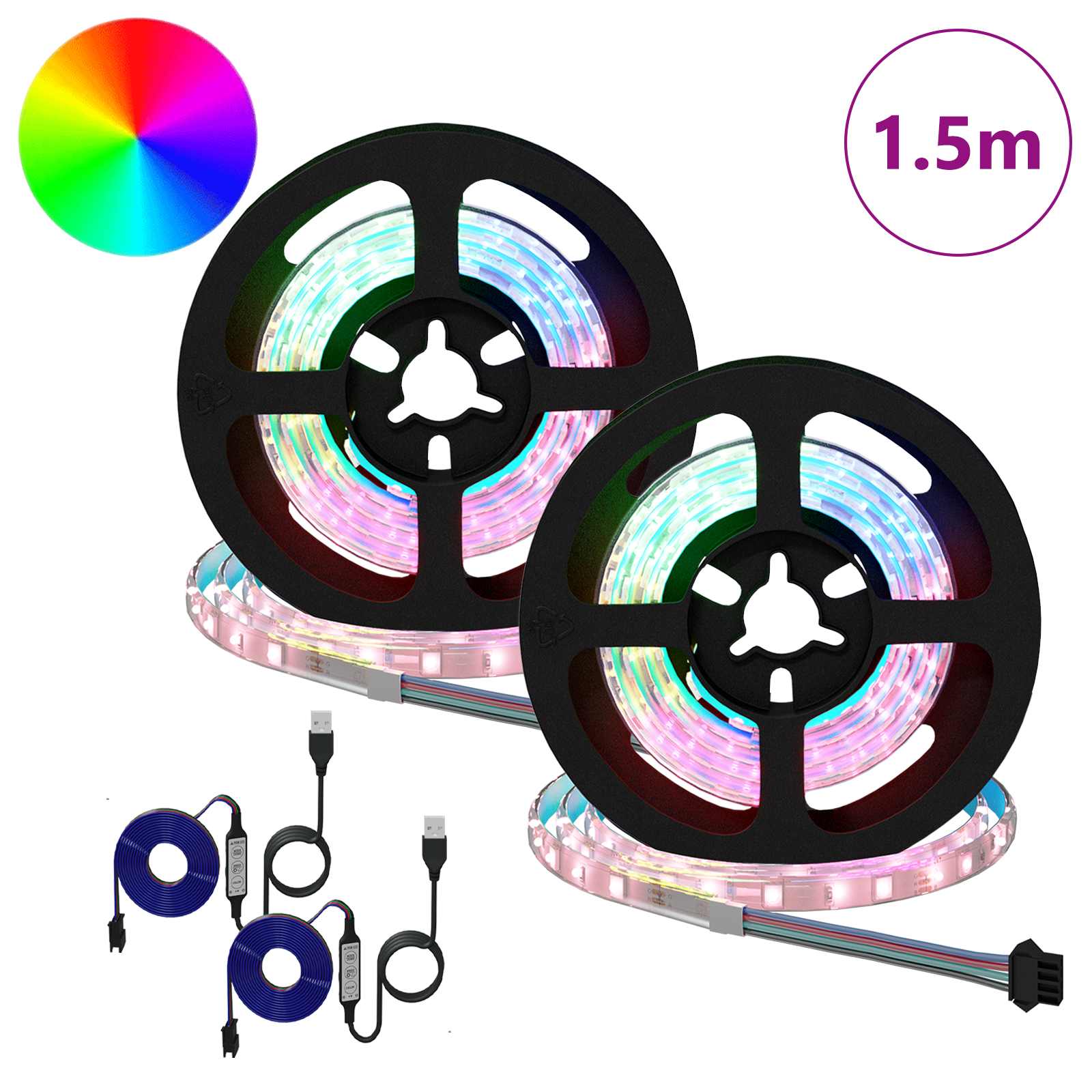 LED Streifen 2 pcs Schwarz und Transparent 750 mm