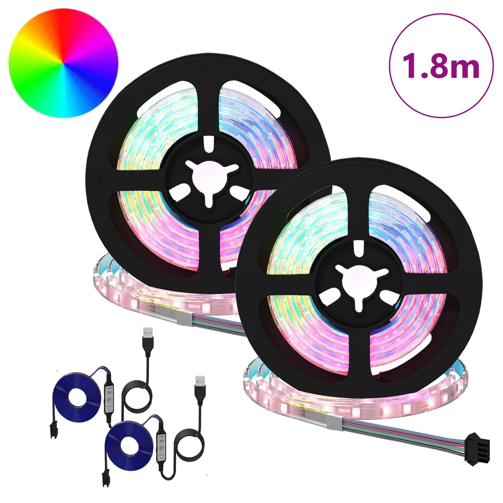 LED Streifen 2 pcs Schwarz und Transparent 900 mm