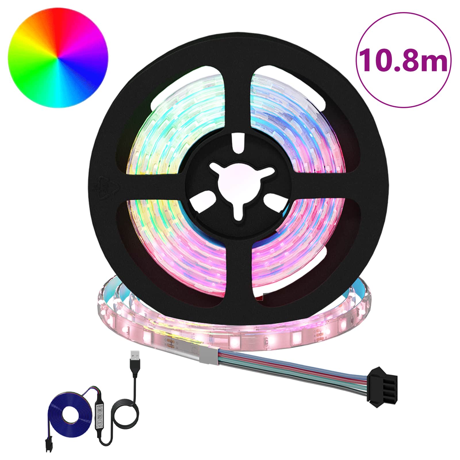 LED Streifen 12 pcs Schwarz und Transparent 900 mm
