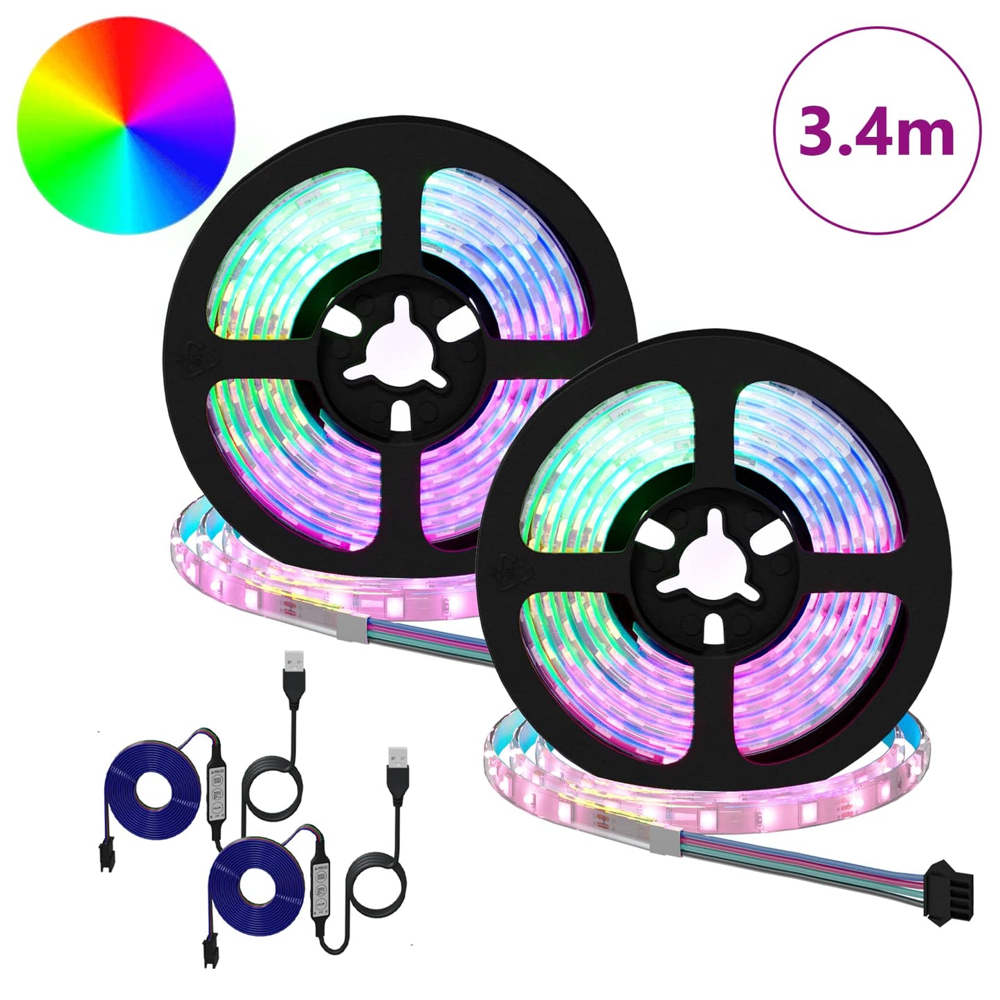 LED Streifen 2 pcs Schwarz und Transparent 1700 mm