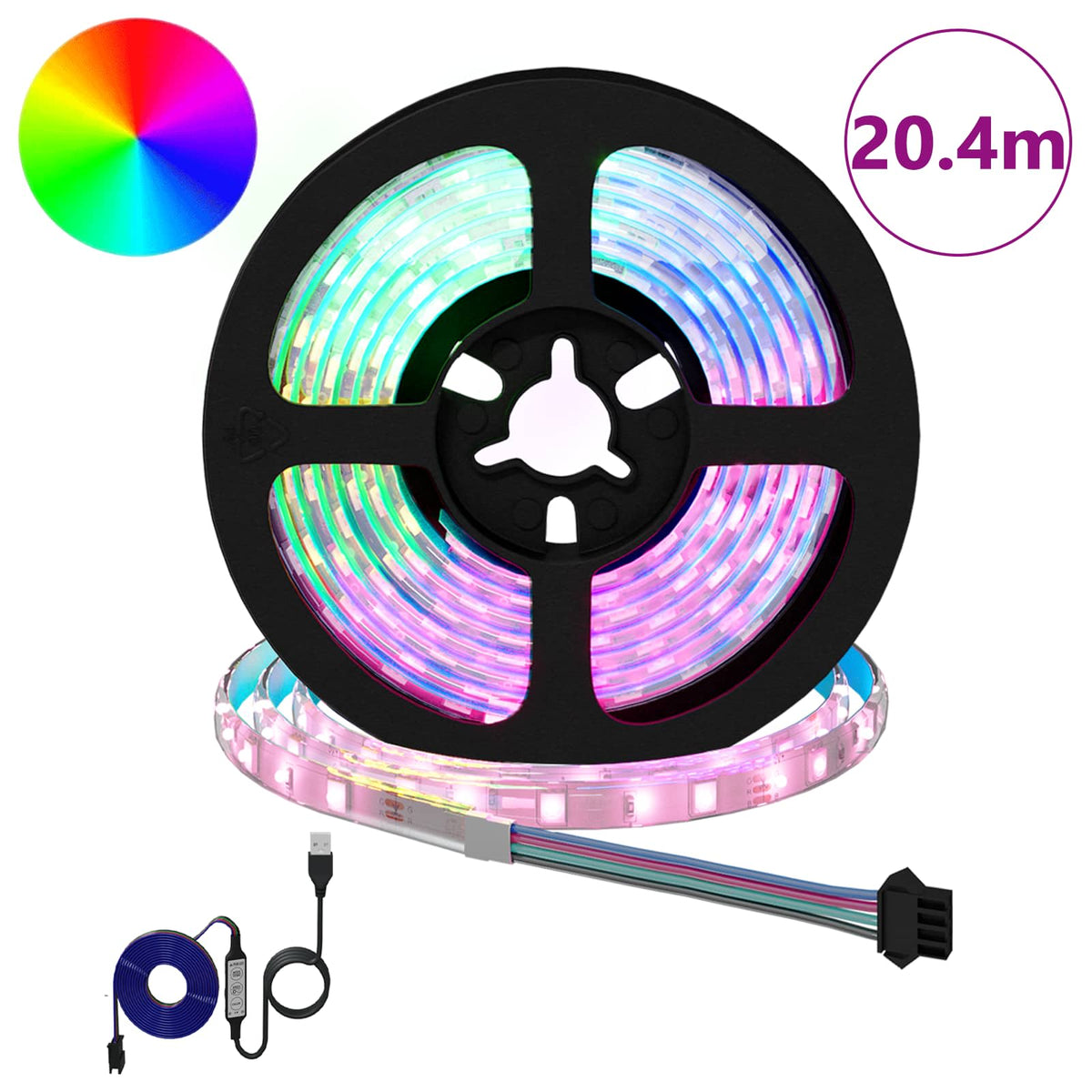 LED-Streifen 12 stk. Schwarz und Transparent