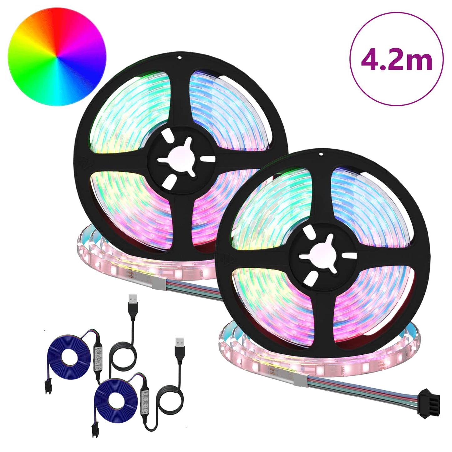 LED-Streifen 2 stk. Schwarz und Transparent