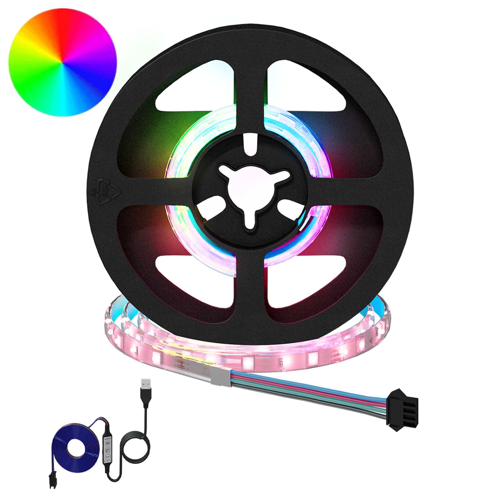 LED-Streifen 2 stk. Schwarz und Transparent