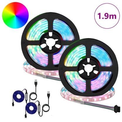 LED-Streifen 2 stk. Schwarz und Transparent