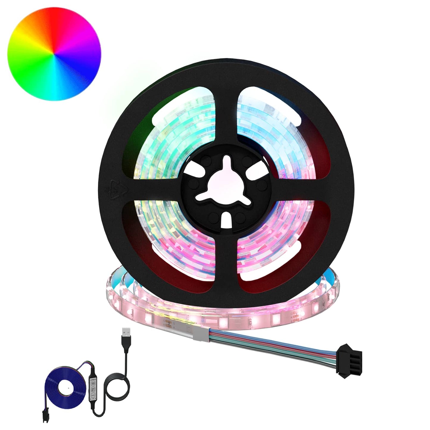 LED Streifen 2 pcs Schwarz und Transparent 1000 mm