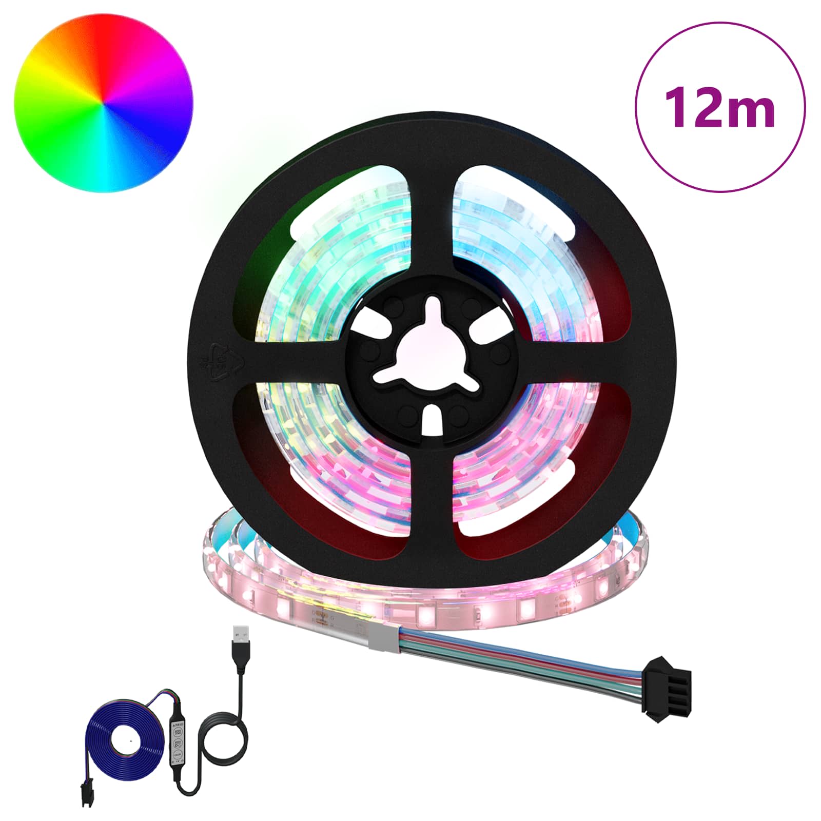 LED Streifen 12 pcs Schwarz und Transparent 1000 mm
