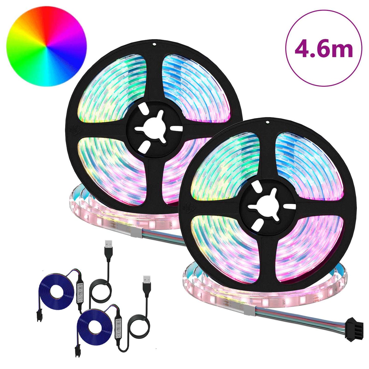 LED Streifen 2 pcs Schwarz und Transparent 2300 mm