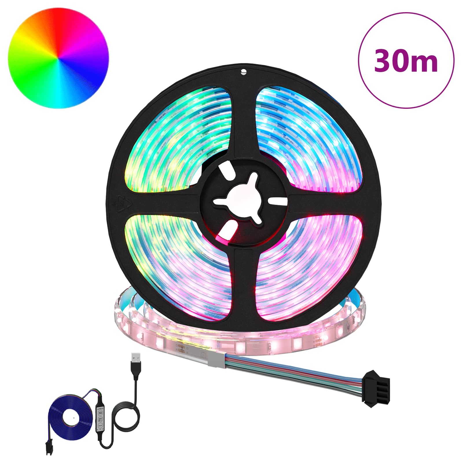 LED Streifen 12 pcs Schwarz und Transparent 2500 mm
