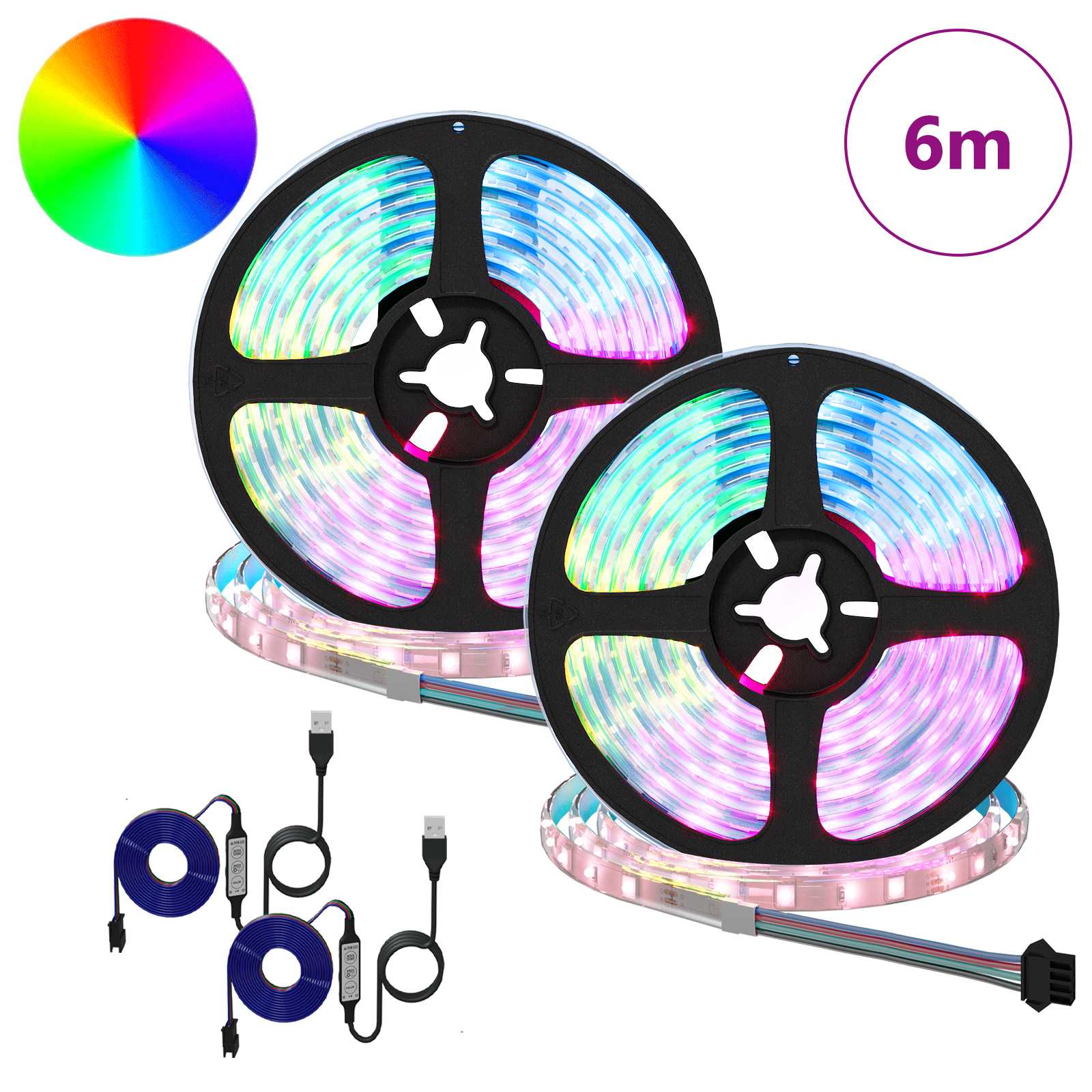 LED Streifen 2 pcs Schwarz und Transparent 3000 mm