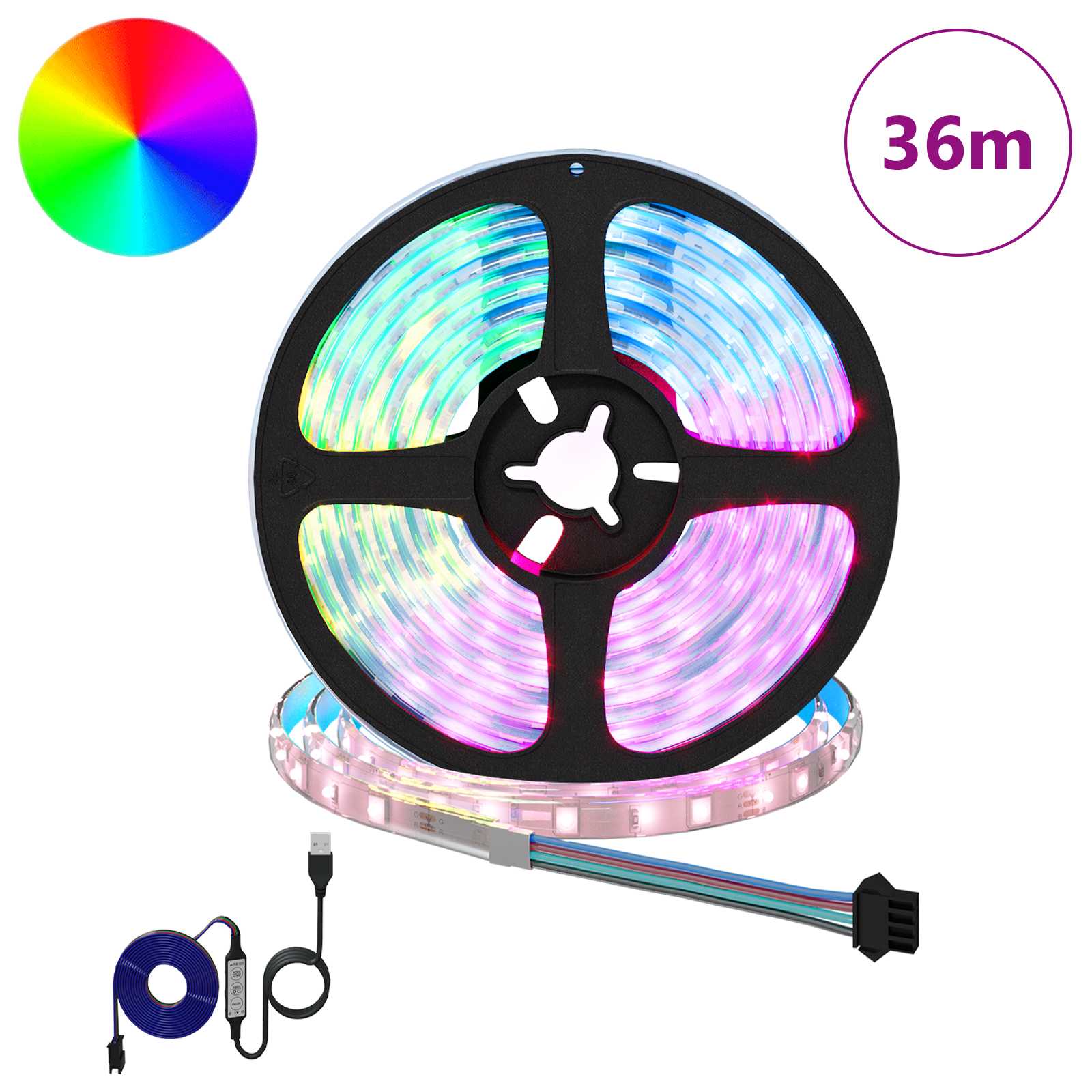 LED Streifen 12 pcs Schwarz und Transparent 3000 mm