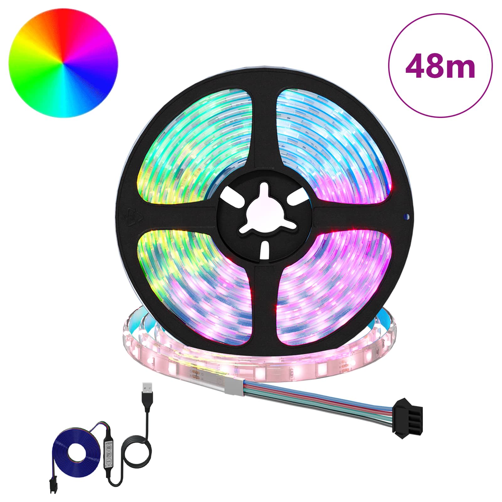 LED Streifen 12 pcs Schwarz und Transparent 4000 mm