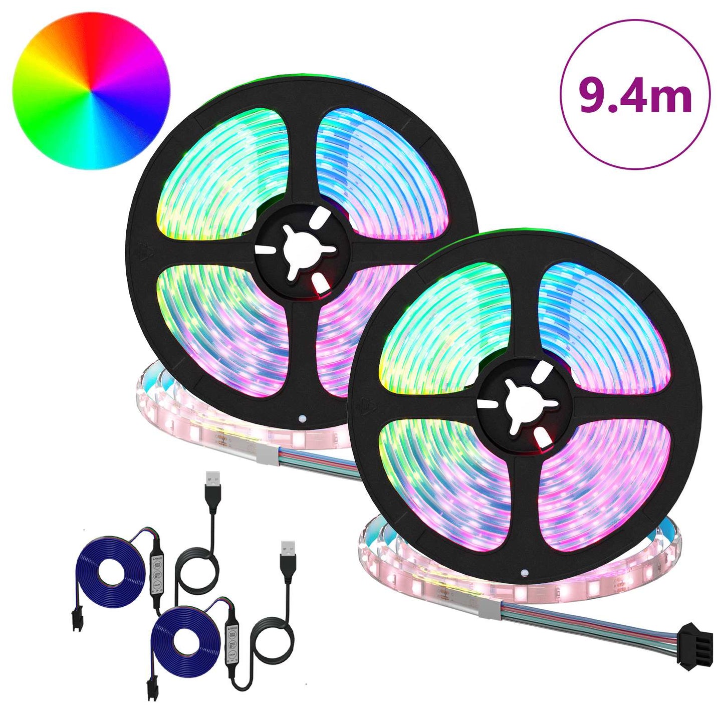 LED Streifen 2 pcs Schwarz und Transparent 4700 mm