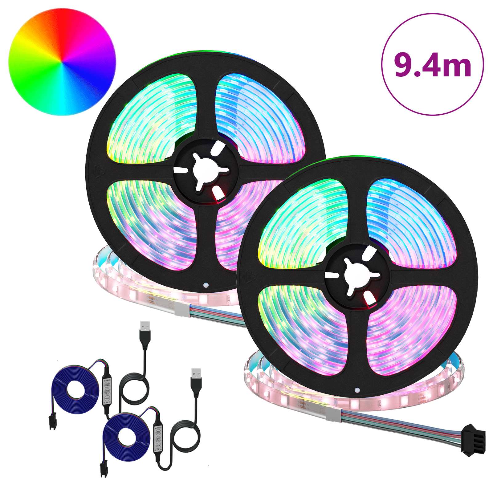 LED Streifen 2 pcs Schwarz und Transparent 4700 mm