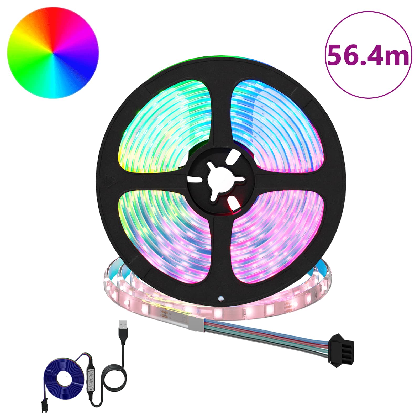 LED Streifen 12 pcs Schwarz und Transparent 4700 mm