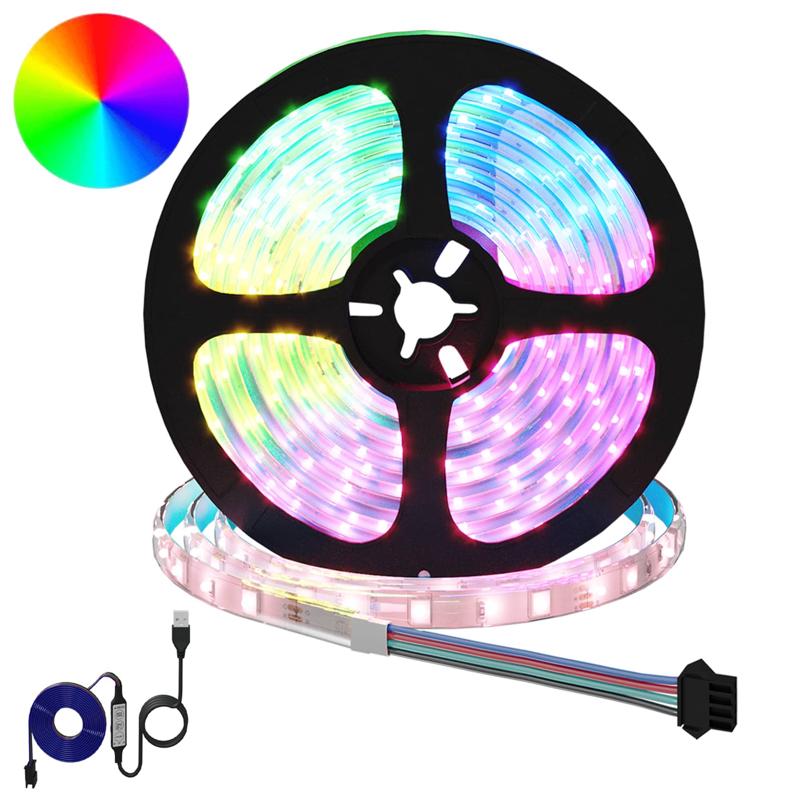 LED-Streifen 2 stk. Schwarz und Transparent