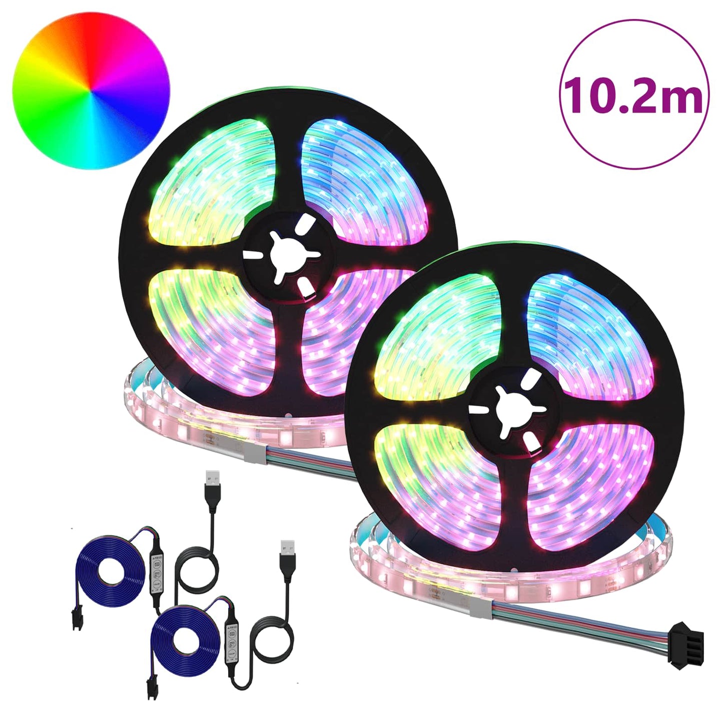 LED-Streifen 2 stk. Schwarz und Transparent