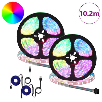 LED-Streifen 2 stk. Schwarz und Transparent