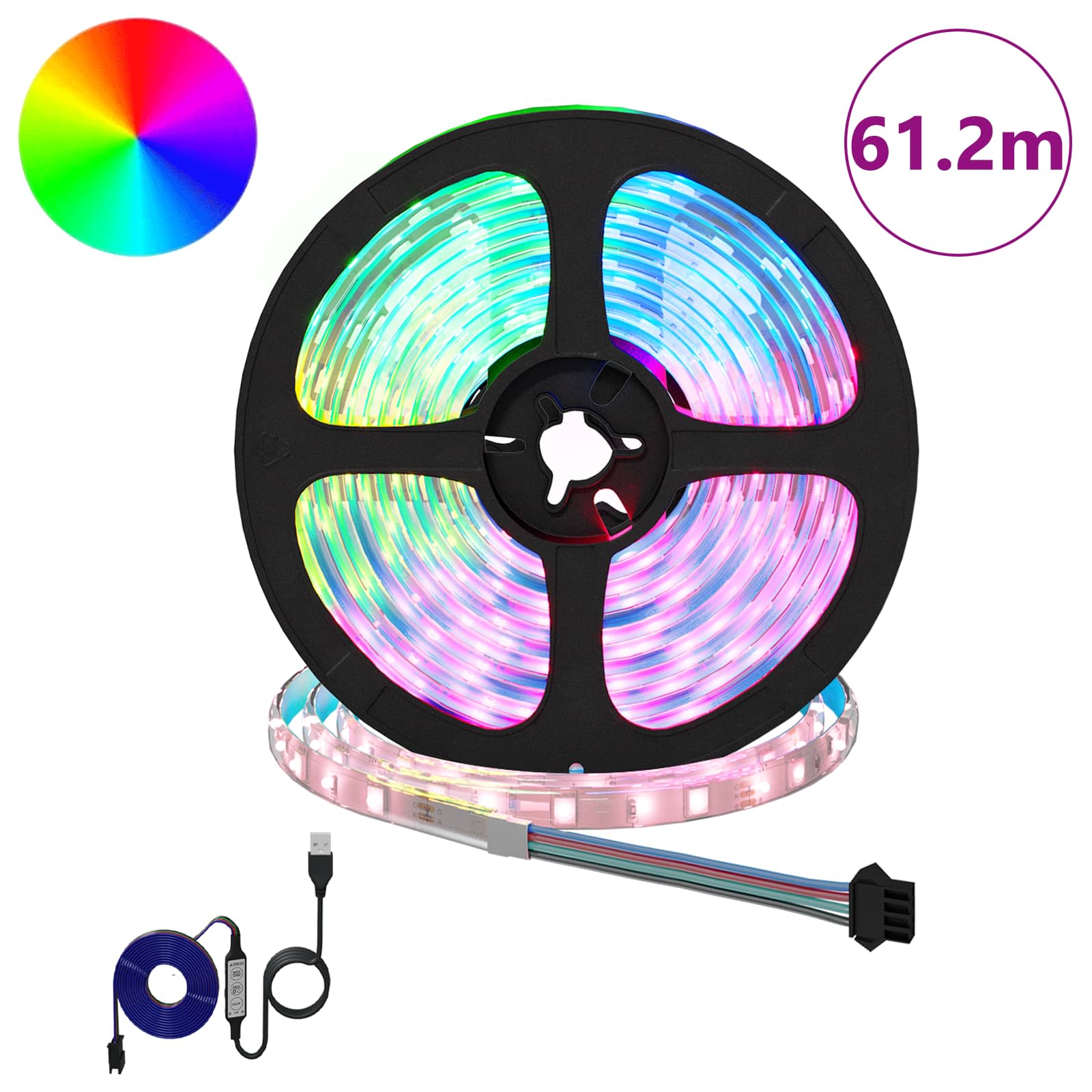 LED Streifen 12 pcs Schwarz und Transparent 5100 mm