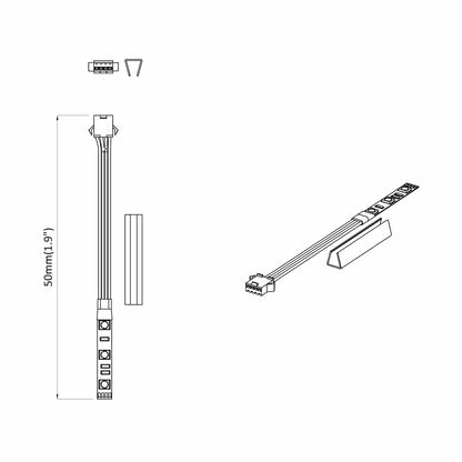 LED Streifen 2 stk. Schwarz und Weiß Kupfer und Kunststoff