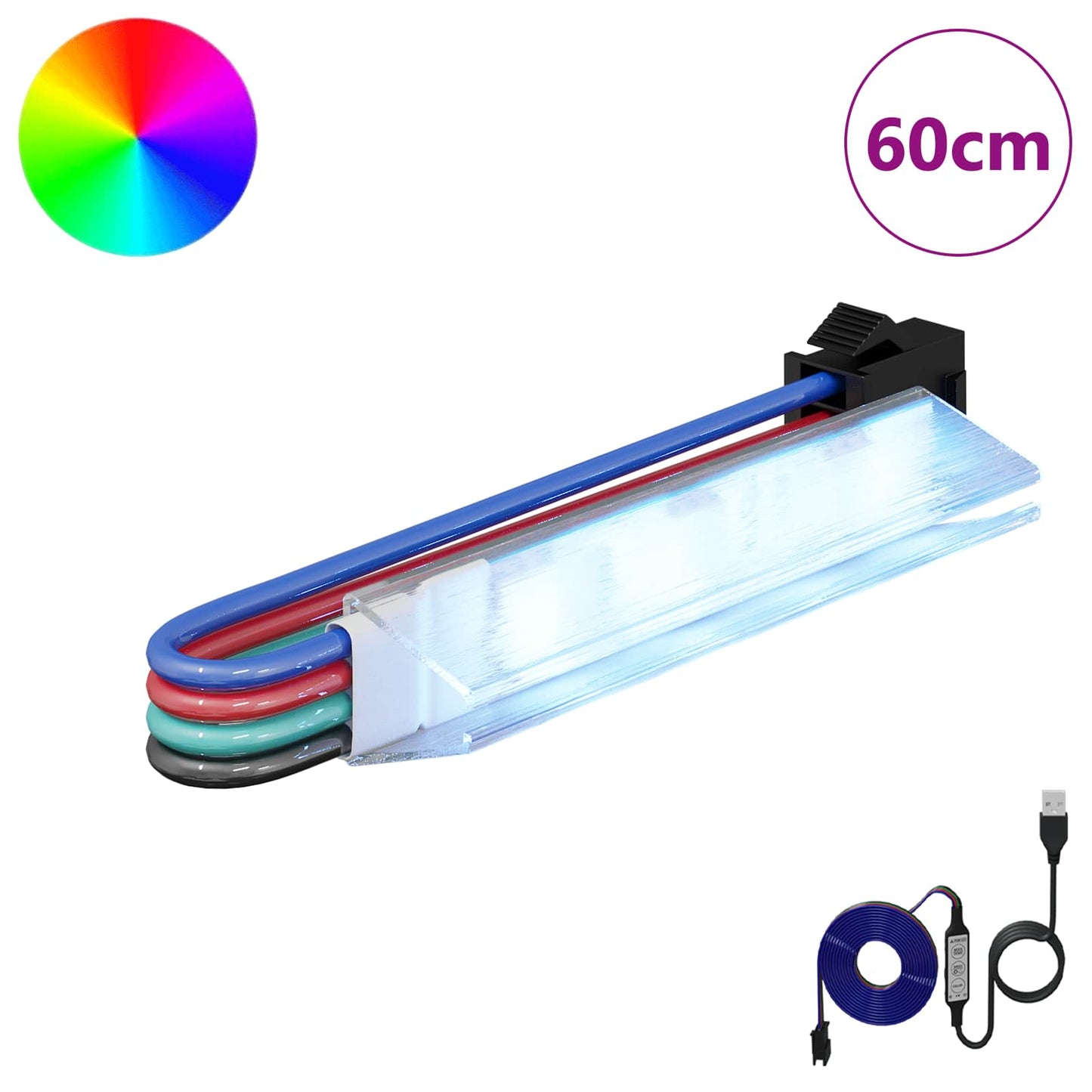 LED Streifen 12 pcs Schwarz und Weiß 1745 mm