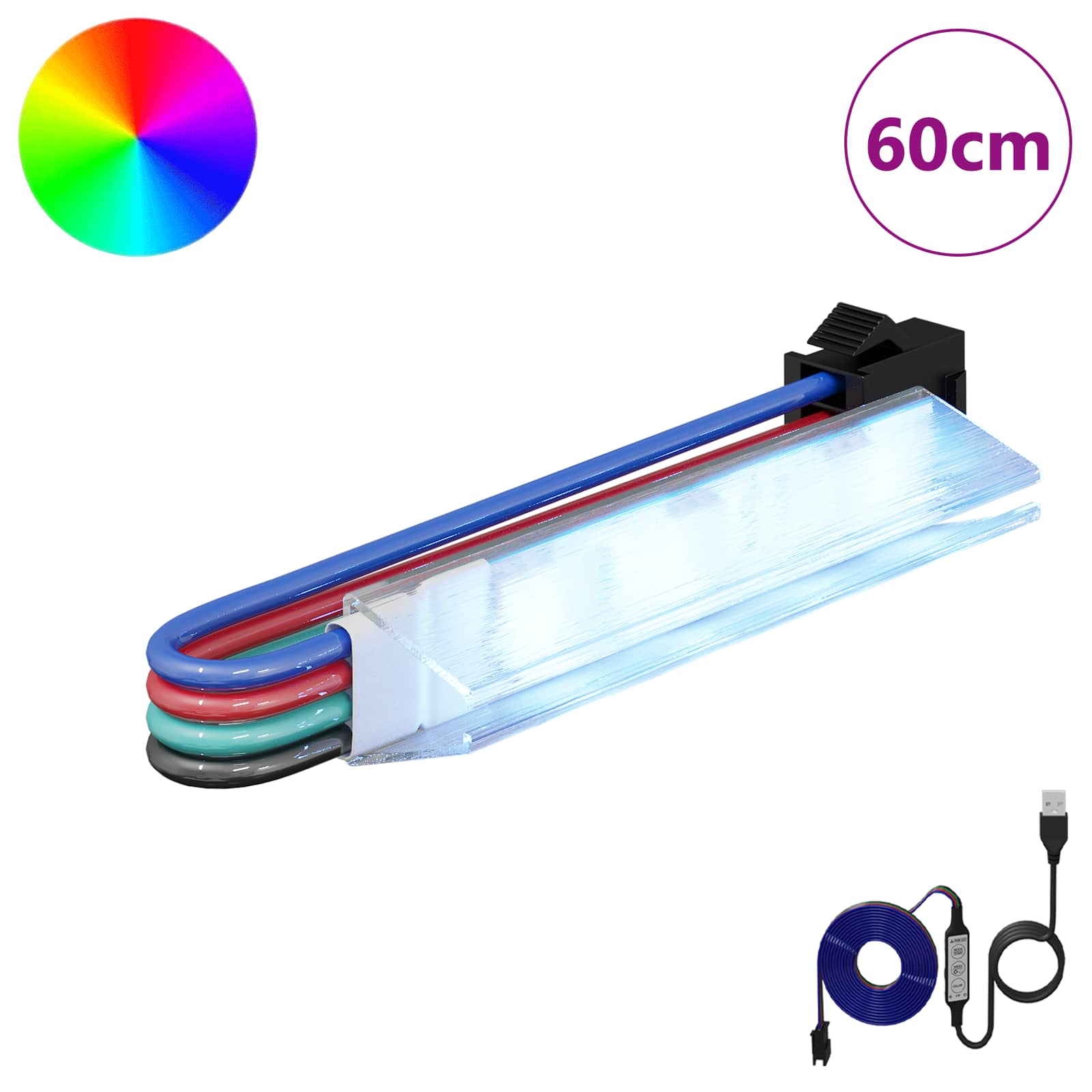 LED Streifen 12 pcs Schwarz und Weiß 1745 mm