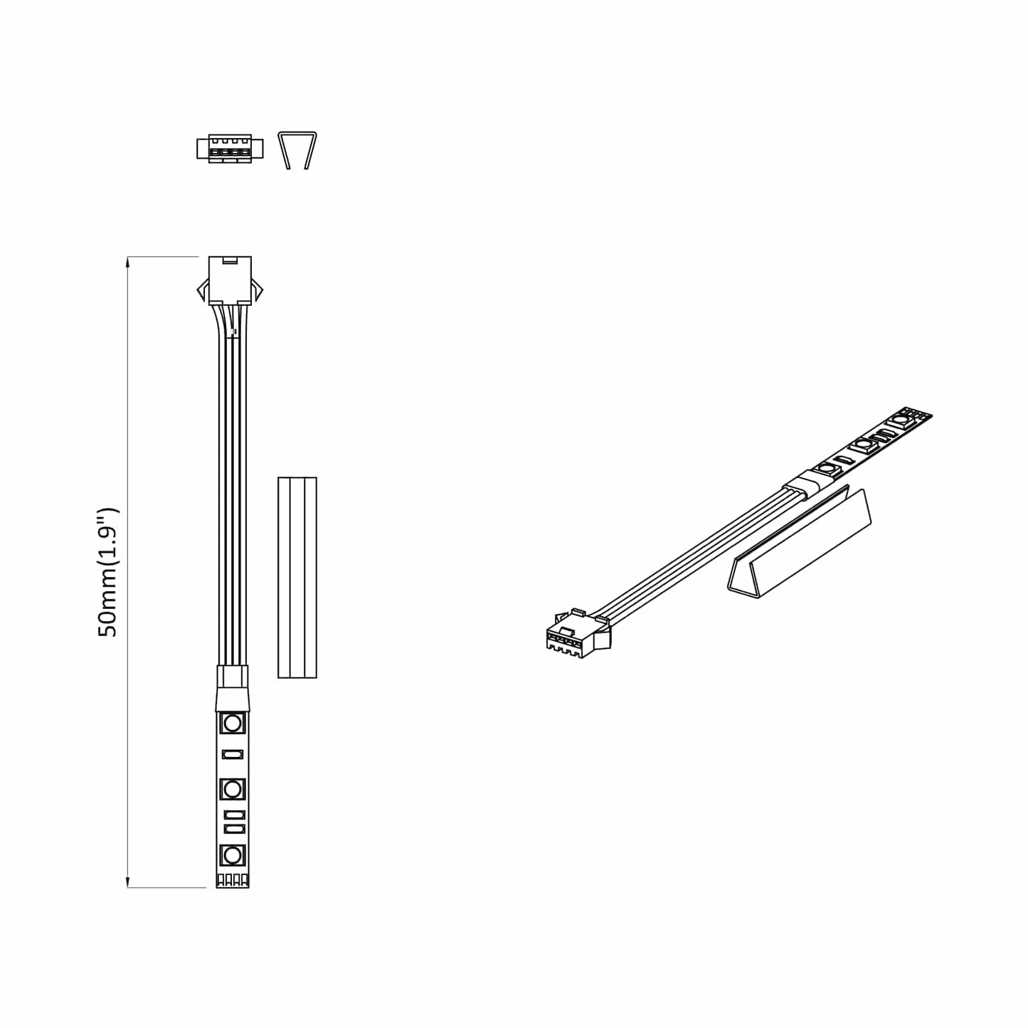 LED Streifen 12 pcs Schwarz und Mehrfarbig 1745 mm