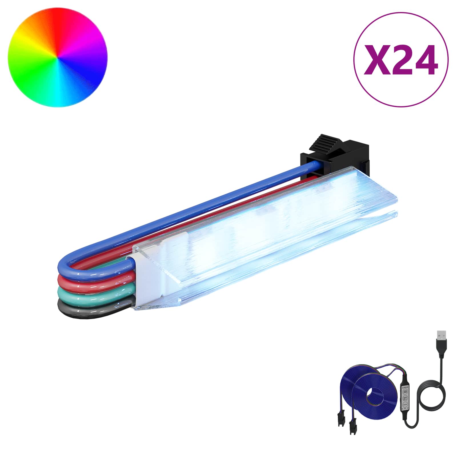 LED Streifen 12 pcs Schwarz und Mehrfarbig 1745 mm