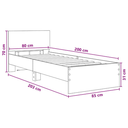 Bettrahmen Artisan-Eiche 80 x 200 cm Holzwerkstoff