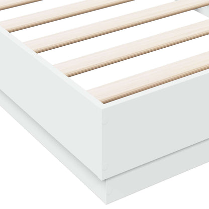 Bettgestell mit LED Weiß 80 x 200 cm Holzwerkstoff
