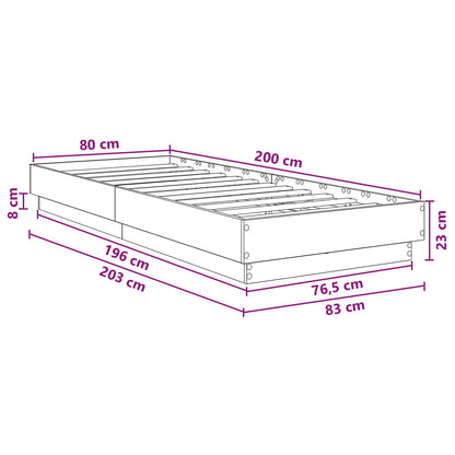 Bettgestell mit LED Weiß 80 x 200 cm Holzwerkstoff