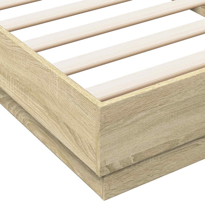 Bettgestell mit LED Sonoma-Eiche 80 x 200 cm Holzwerkstoff