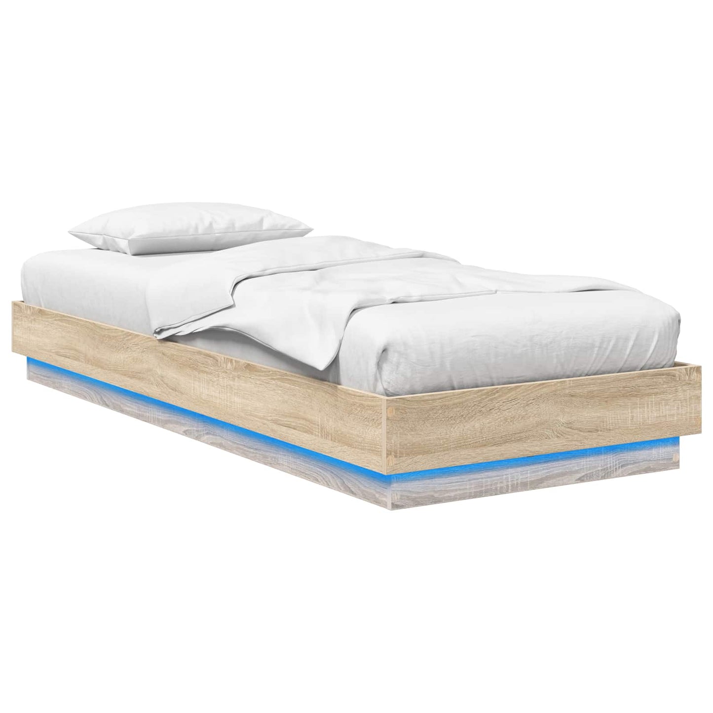 Bettgestell mit LED Sonoma-Eiche 80 x 200 cm Holzwerkstoff