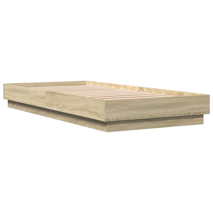 Bettgestell mit LED Sonoma-Eiche 80 x 200 cm Holzwerkstoff