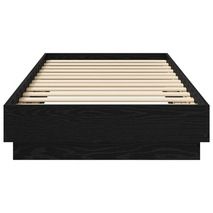 Bettgestell mit LED Schwarze Eiche 80 x 200 cm Holzwerkstoff