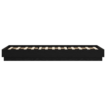 Bettgestell mit LED Schwarze Eiche 80 x 200 cm Holzwerkstoff